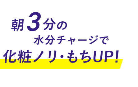 朝3分の水分チャージで化粧ノリ・もちUP！